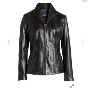 Cole Haan Lambskin Black Leather Jacket, NWT